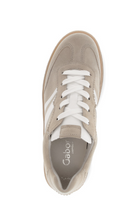 Load image into Gallery viewer, Gabor Suede Comfort Lace Trainer in Beige 86.475.33