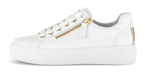 Load image into Gallery viewer, Gabor Comfort Leather Lace &amp; Zip Trainer in White 86.465.51