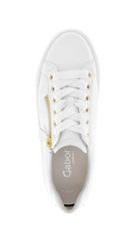 Load image into Gallery viewer, Gabor Comfort Leather Lace &amp; Zip Trainer in White 86.465.51