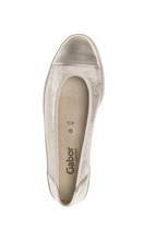 Load image into Gallery viewer, Gabor Low Wedge Slip On Pump in Gold 86.042.62