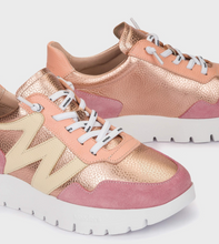 Load image into Gallery viewer, Wonders Blue Pink Wedge Trainers A24101