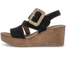 Gabor Wedge Sandal with Velcro Strap in Black 84.771.17