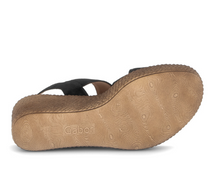 Load image into Gallery viewer, Gabor Wedge Sandal with Velcro Strap in Black 84.771.17