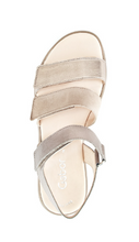 Load image into Gallery viewer, Gabor Wedges Multi Velcro Strap Sandal in Metallic Gold 84.620