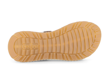 Gabor Wedge Velcro Strap Sandal in Cream and Tan 84.582.20