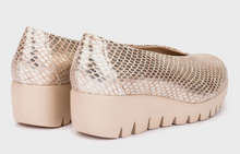 Load image into Gallery viewer, Wonders Champagne Wedge Slip On Shoe C-33100