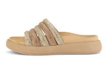 Load image into Gallery viewer, 83.752.82 Gabor Diamante flat mules gold combi