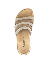 Load image into Gallery viewer, 83.752.82 Gabor Diamante flat mules gold combi