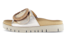 Load image into Gallery viewer, Gabor Mule Sandal Metallic Pewter Slip On 83.745.62