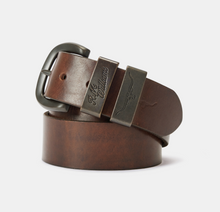 Load image into Gallery viewer, RM Williams | Drover 1 1/2 inch Wide Leather Belt in Mid Brown with Silver Buckle | BSF5WDA24 01