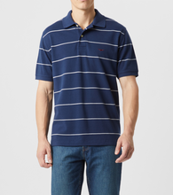 Load image into Gallery viewer, RM Williams Albany Striped Blue Polo KP210QS VO01