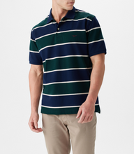 Load image into Gallery viewer, RM Williams Striped Polo Navy Green KP210QSZ
