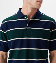 Load image into Gallery viewer, RM Williams Striped Polo Navy Green KP210QSZ