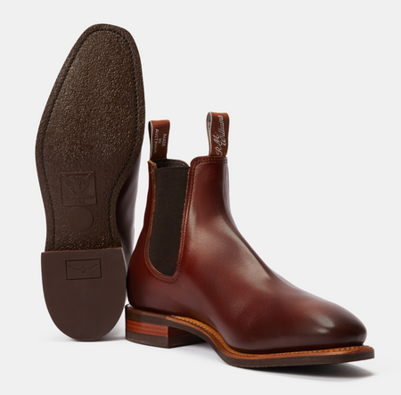 RM Williams Dark Tan Burnished Leather Boots B543U