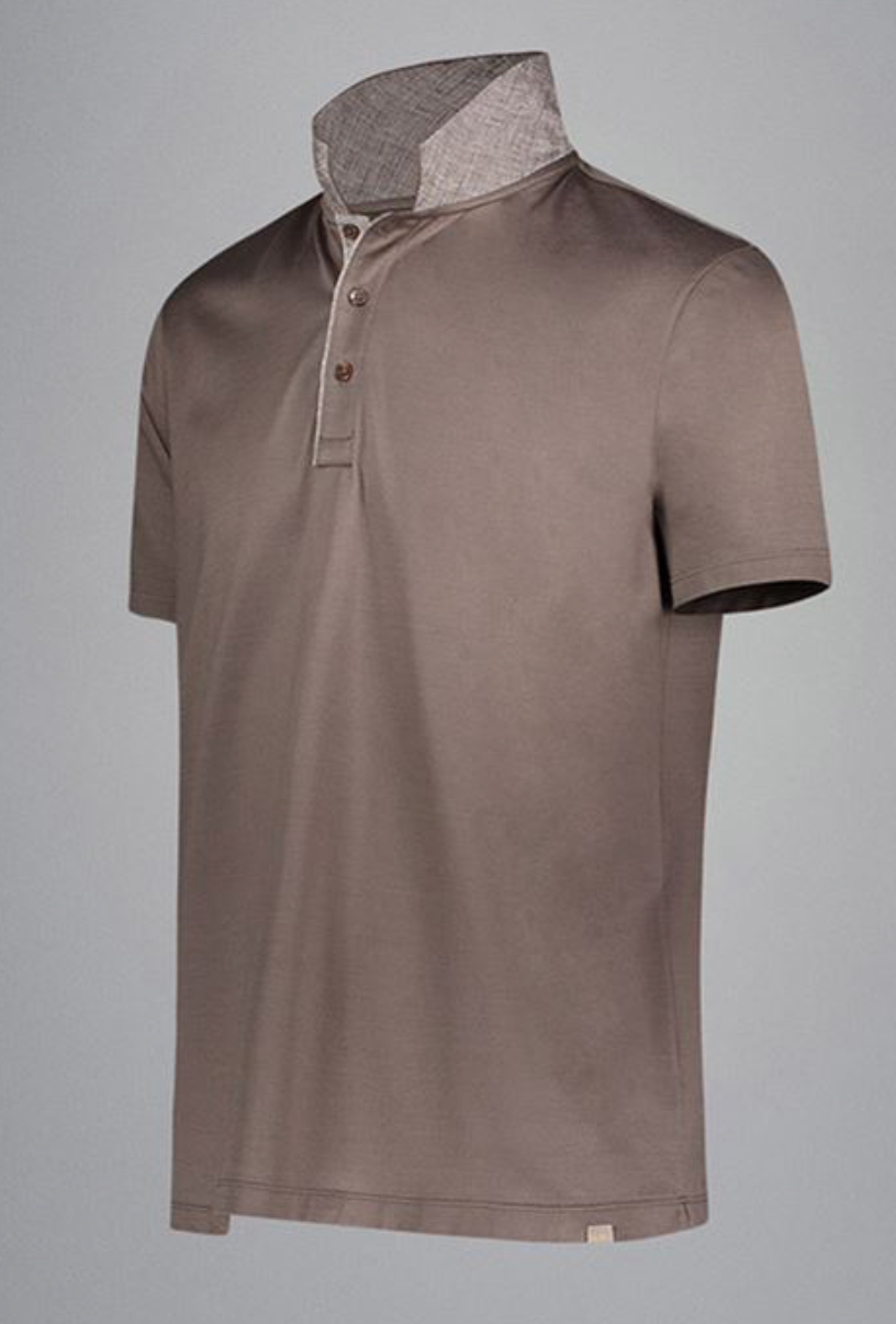 Paul&Shark | Double Mercerized Cotton Jersey Polo in Morel Brown