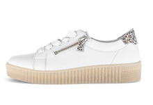 Load image into Gallery viewer, Gabor White Trainers with Leopard Heel 83.334.29