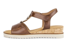 Load image into Gallery viewer, Gabor Brown Leather Wedge Sandals 82.754.53