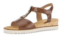 Load image into Gallery viewer, Gabor Brown Leather Wedge Sandals 82.754.53