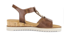 Load image into Gallery viewer, Gabor Brown Leather Wedge Sandals 82.754.53