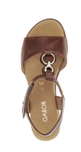 Load image into Gallery viewer, Gabor Brown Leather Wedge Sandals 82.754.53
