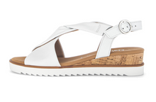 Load image into Gallery viewer, Gabor White Leather Wedge Sandals 82.751.50
