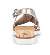 Load image into Gallery viewer, Gabor Puder Gold Leather Wedge Sandals 82.751.82