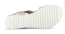Load image into Gallery viewer, Gabor Puder Gold Leather Wedge Sandals 82.751.82