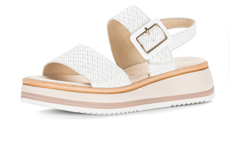 Gabor White Twist Leather Sandals 82.744.60