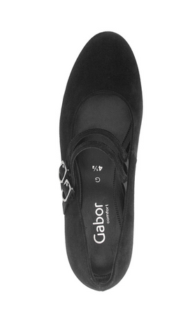 Gabor Black Suede Heel Shoe 82.212.47
