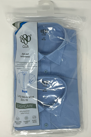 2 Pack 1880 Club Long Sleeve Blue School Shirts 25300 22