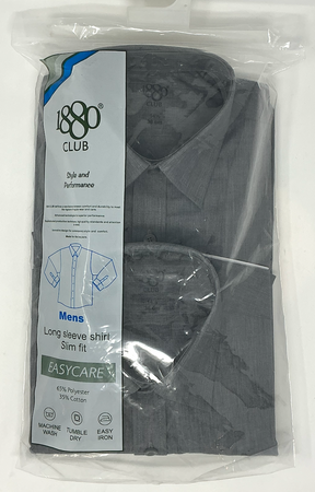 2 Pack 1880 Club Long Sleeve Grey School Shirts 25300 08
