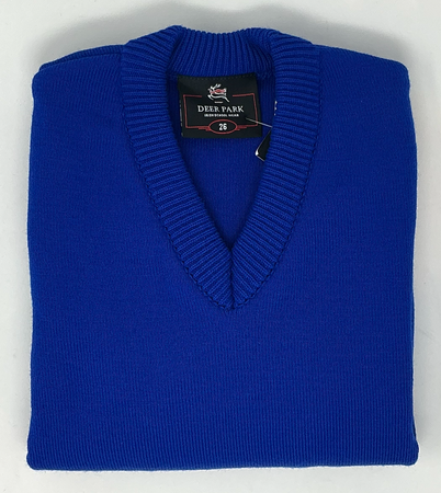 V Neck School Jumper with no Crest in Royal Blue