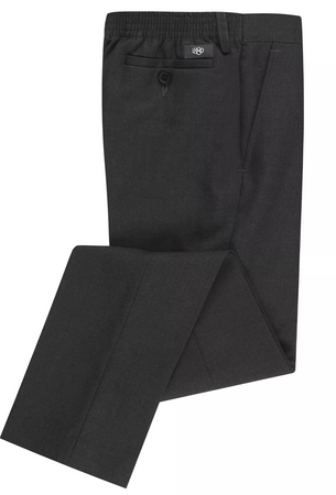 1880 Club | Boys Clip Fastening Elastic Waist School Trousers in Grey | 62765 05