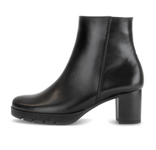 Load image into Gallery viewer, Gabor | Block Heel Ankle Boots with Side Zip in Black Leather | 8030.01 002