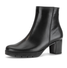 Load image into Gallery viewer, Gabor | Block Heel Ankle Boots with Side Zip in Black Leather | 8030.01 002