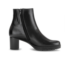 Load image into Gallery viewer, Gabor | Block Heel Ankle Boots with Side Zip in Black Leather | 8030.01 002