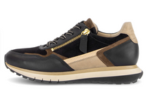 Load image into Gallery viewer, Gabor Black Gold Wide Fit Trainers 6029.01 002