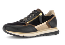 Load image into Gallery viewer, Gabor Black Gold Wide Fit Trainers 6029.01 002