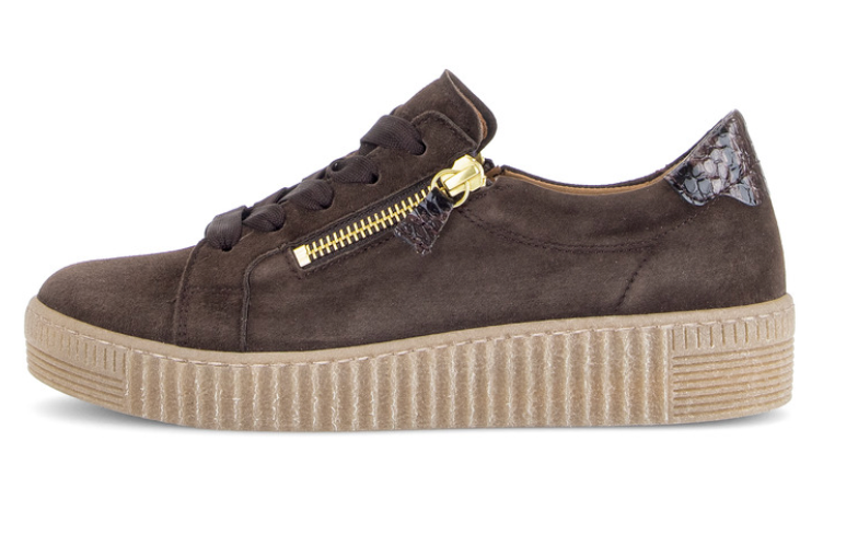 Gabor Brown Suede Platform Trainers 6010.02 005