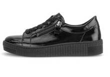 Load image into Gallery viewer, Gabor Black Leather Platform Trainers 6010.02 004