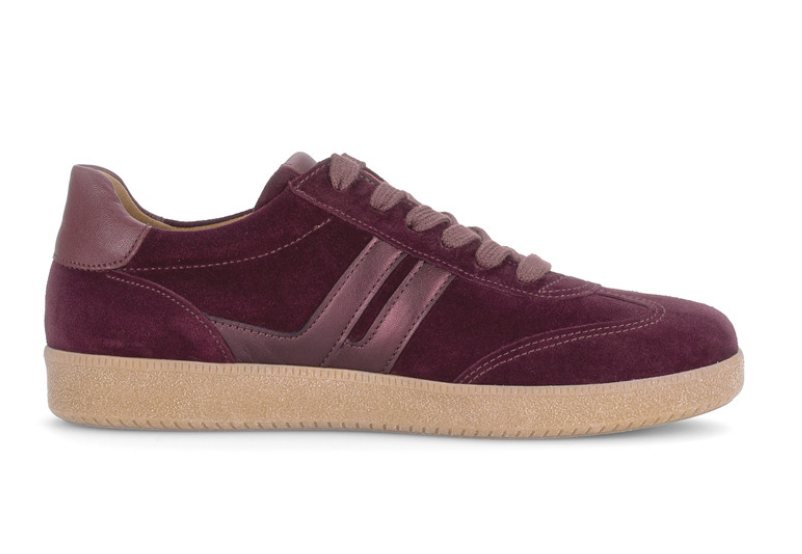 Gabor Burgundy Lace Up Trainers 6011.01 002