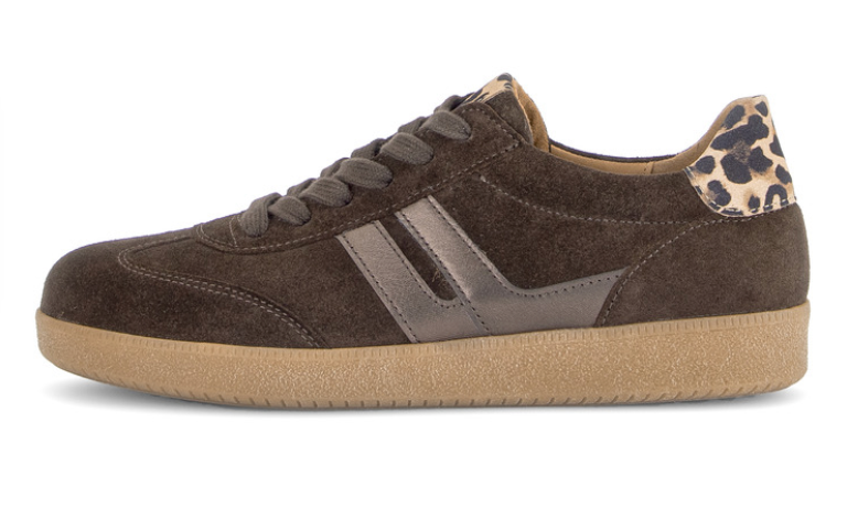 Gabor Brown Suede Lace Up Trainers 6011.01 003
