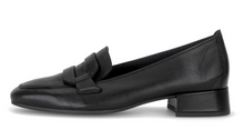 Load image into Gallery viewer, Gabor Black Leather Heel Loafer 4002.01 012
