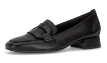 Load image into Gallery viewer, Gabor Black Leather Heel Loafer 4002.01 012