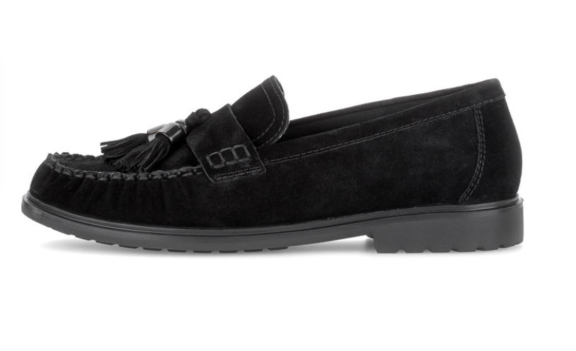 Gabor Black Suede Loafer 4009.02 001