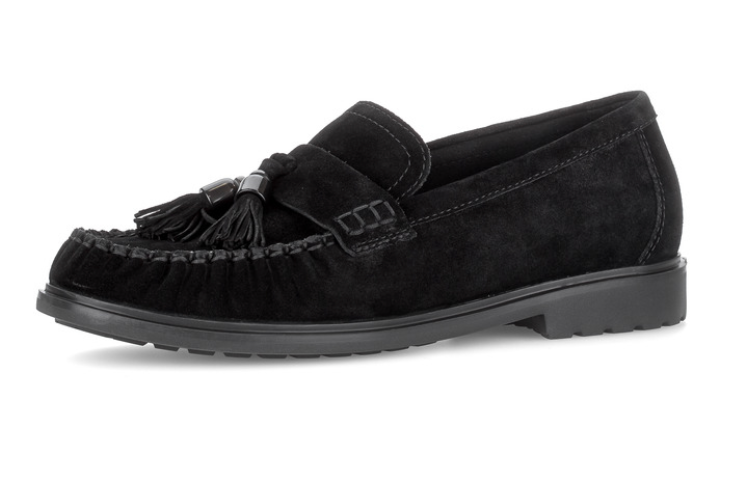 Gabor Black Suede Loafer 4009.02 001