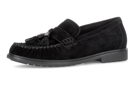 Gabor Black Suede Loafer 4009.02 001