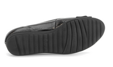 Load image into Gallery viewer, Gabor | Slip On Leather Ballerina Pumps in Black with Suede Bow Detail | 3012.01 001