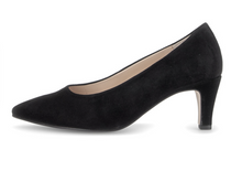 Load image into Gallery viewer, Gabor Pointed Toe Black Suede Court Shoe 3014.01 001