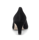 Gabor Pointed Toe Black Suede Court Shoe 3014.01 001